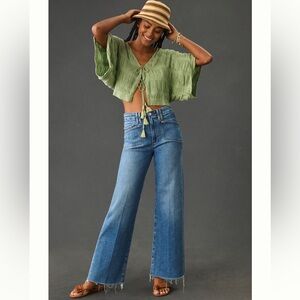 Paige Anessa High Rise Wide Leg Crop Jeans - Size 25